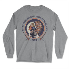 Chieftain Native American Tribal Chief Native Americans graphic - Long Sleeve T-Shirt - Grey Heather