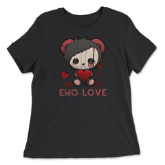 Chibi Emo Gothic Love Japanese Sad Anime Boy Emo Love graphic - Women's Relaxed Tee - Black