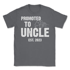 Funny Promoted To Uncle Est 2023 Soon To Be Uncle design Unisex - Smoke Grey