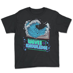 Waves of Knowledge Book Reading is Knowledge design - Youth Tee - Black
