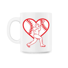 Baseball Heart Batter Baseball Lover Fan Coach Player product - 11oz Mug - White