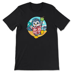 Tropical Penguin Funny & Cute Penguin on the Beach product - Premium Unisex T-Shirt - Black