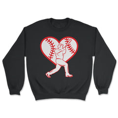 Baseball Heart Batter Baseball Lover Fan Coach Player product - Unisex Sweatshirt - Black