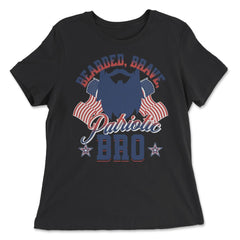 Bearded, Brave, Patriotic Bro 4th of July Independence Day product - Women's Relaxed Tee - Black