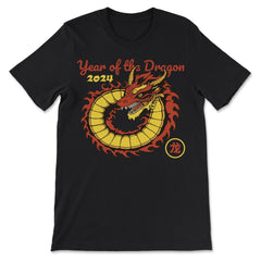 Chinese New Year 2024 Year of The Dragon Design graphic - Premium Unisex T-Shirt - Black