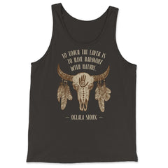 Cow Skull & Peacock Feathers Tribal Native Americans design - Tank Top - Black