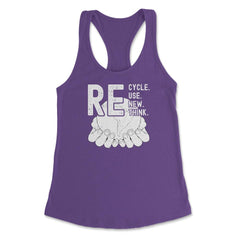 Recycle Reuse Renew Rethink Earth Day Environmental product Women's - Purple