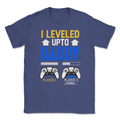 Funny Dad Leveled Up to Daddy Gamer Soon To Be Daddy graphic Unisex - Purple
