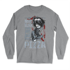 Wear Black Eat Pizza Emo Japanese Sad Anime Boy Emo product - Long Sleeve T-Shirt - Grey Heather