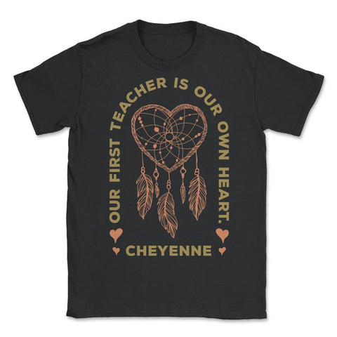 Peacock Feathers Dreamcatcher Heart Native Americans design - Unisex T-Shirt - Black