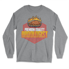 BBQuologist Funny Retro Grilling BBQ Meme product - Long Sleeve T-Shirt - Grey Heather