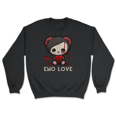 Chibi Emo Gothic Love Japanese Sad Anime Boy Emo Love print - Unisex Sweatshirt - Black
