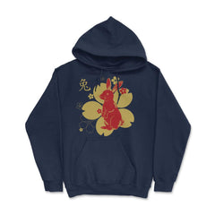 Chinese New Year of the Rabbit 2023 Symbol & Flowers product - Hoodie - Navy