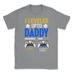 Funny Dad Leveled Up to Daddy Gamer Soon To Be Daddy graphic Unisex - Grey Heather