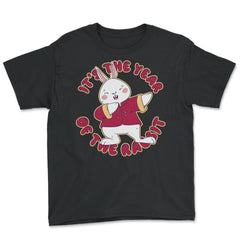 Chinese New Year of the Rabbit 2023 Dabbing Bunny design - Youth Tee - Black