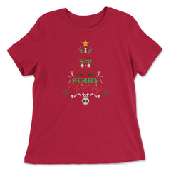 I Wish You a Very Scary Christmas Funny Kawaii Xmas Tree product - Women's Relaxed Tee - Red