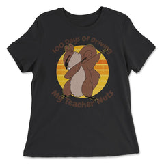 100 Days Driving My Teacher Nuts 100 Days of School Costume graphic - Women's Relaxed Tee - Black