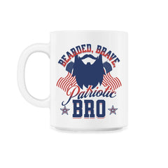 Bearded, Brave, Patriotic Bro 4th of July Independence Day product - 11oz Mug - White