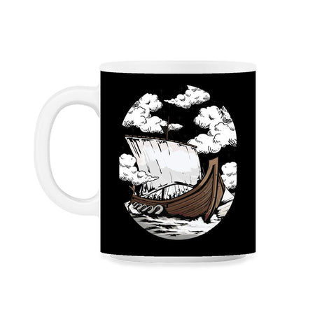 Viking Ship Viking Norse Mythology Lover Vikings product 11oz Mug - Black on White
