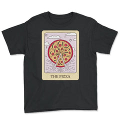 The Pizza Foodie Tarot Card Pizza Lover Fortune Teller graphic - Youth Tee - Black