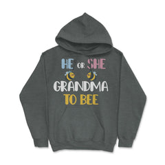 Funny He Or She Grandma To Bee Pink Or Blue Gender Reveal design - Dark Grey Heather