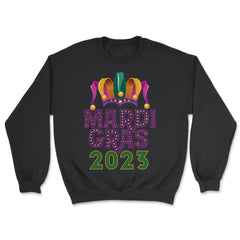 Mardi Gras Jester Hat 2023 Fat Tuesday Celebration design - Unisex Sweatshirt - Black