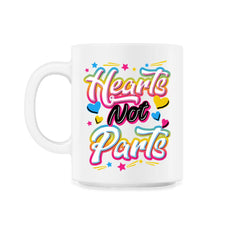 Hearts Not Parts Pansexual LGBTQ+ Pansexual Pride product - 11oz Mug - White
