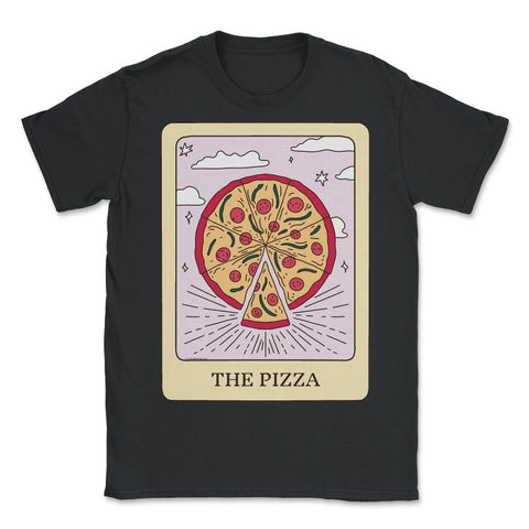 The Pizza Foodie Tarot Card Pizza Lover Fortune Teller graphic - Unisex T-Shirt - Black