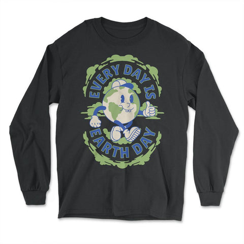 Every day is Earth Planet Day Retro 70’s Vintage product - Long Sleeve T-Shirt - Black