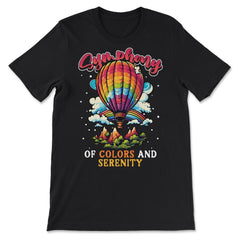 Symphony Of Colors And Serenity Hot Air Balloon print - Premium Unisex T-Shirt - Black