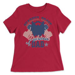 Bearded, Brave, Patriotic Dad 4th of July Independence Day print - Women's Relaxed Tee - Red