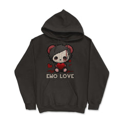 Chibi Emo Gothic Love Japanese Sad Anime Boy Emo Love print - Hoodie - Black