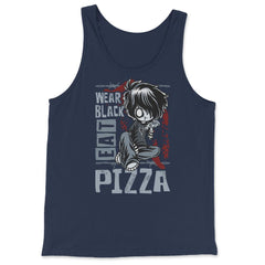 Wear Black Eat Pizza Emo Japanese Sad Anime Boy Emo product - Tank Top - Navy