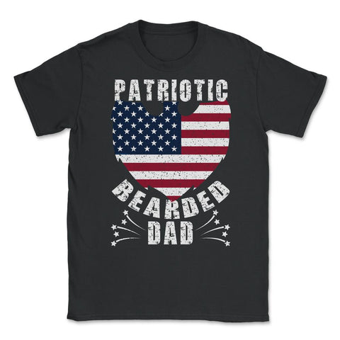 Patriotic Bearded Dad 4th of July Dad Patriotic Grunge design Unisex - Black