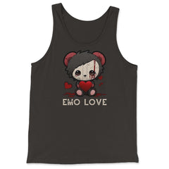 Chibi Emo Gothic Love Japanese Sad Anime Boy Emo Love print - Tank Top - Black