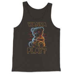 Scary Teddy Bear Toy Urban Style Wanna Play? Teddy Bear graphic - Tank Top - Black