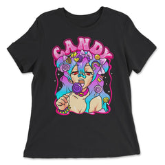 Harajuku Street Fashion Candy Anime Girl with Lollipop product - Women's Relaxed Tee - Black