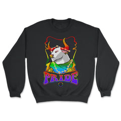 Gay Zodiac LGBTQ Zodiac Sign Taurus Rainbow Pride graphic - Unisex Sweatshirt - Black