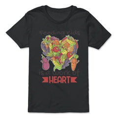 Lunch Lady Feeding Kids is a Work of Heart graphic - Premium Youth Tee - Black