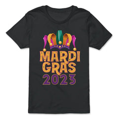 Mardi Gras Jester Hat 2023 Fat Tuesday Celebration graphic - Premium Youth Tee - Black