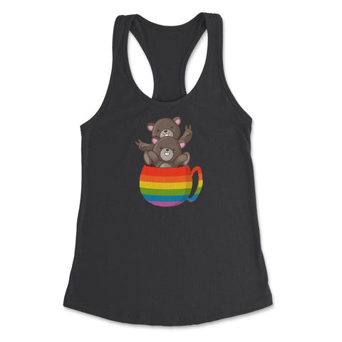 Bear Rainbow Flag Bears Cup Gay Pride graphic Women's Racerback Tank