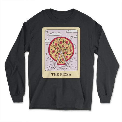 The Pizza Foodie Tarot Card Pizza Lover Fortune Teller graphic - Long Sleeve T-Shirt - Black
