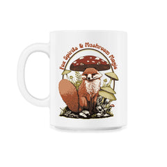 Cute Fox With Mushroom Hat Forest Adventure Design graphic - 11oz Mug - White