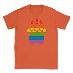Bear Rainbow Flag Paw Gay Pride design Unisex T-Shirt - Orange