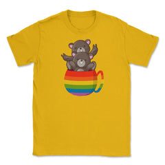 Bear Rainbow Flag Bears Cup Gay Pride graphic Unisex T-Shirt - Gold