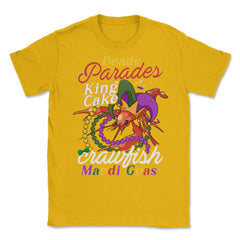 Crawfish With Jester Hat & Bead Necklaces Funny Mardi Gras design - Gold
