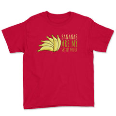 Bananas are My Spirit Fruit Funny Humor product Youth Tee - Red