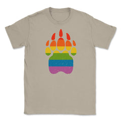 Bear Rainbow Flag Paw Gay Pride design Unisex T-Shirt - Cream