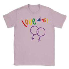 Love wins! Women t-shirt Gay Pride Month Shirt Tee Gift Unisex T-Shirt - Light Pink