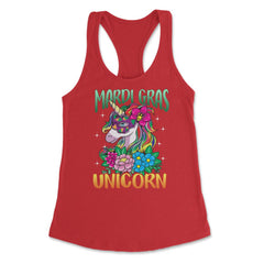 Mardi Gras Unicorn with Masquerade Mask Funny product Women's - Red